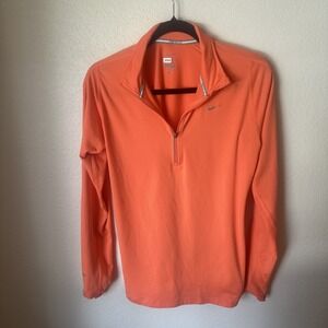 Nike Sweatshirt Womens  M  S Pink Pullover Long Sleeve Half‎ Zip Dri Fit Sports